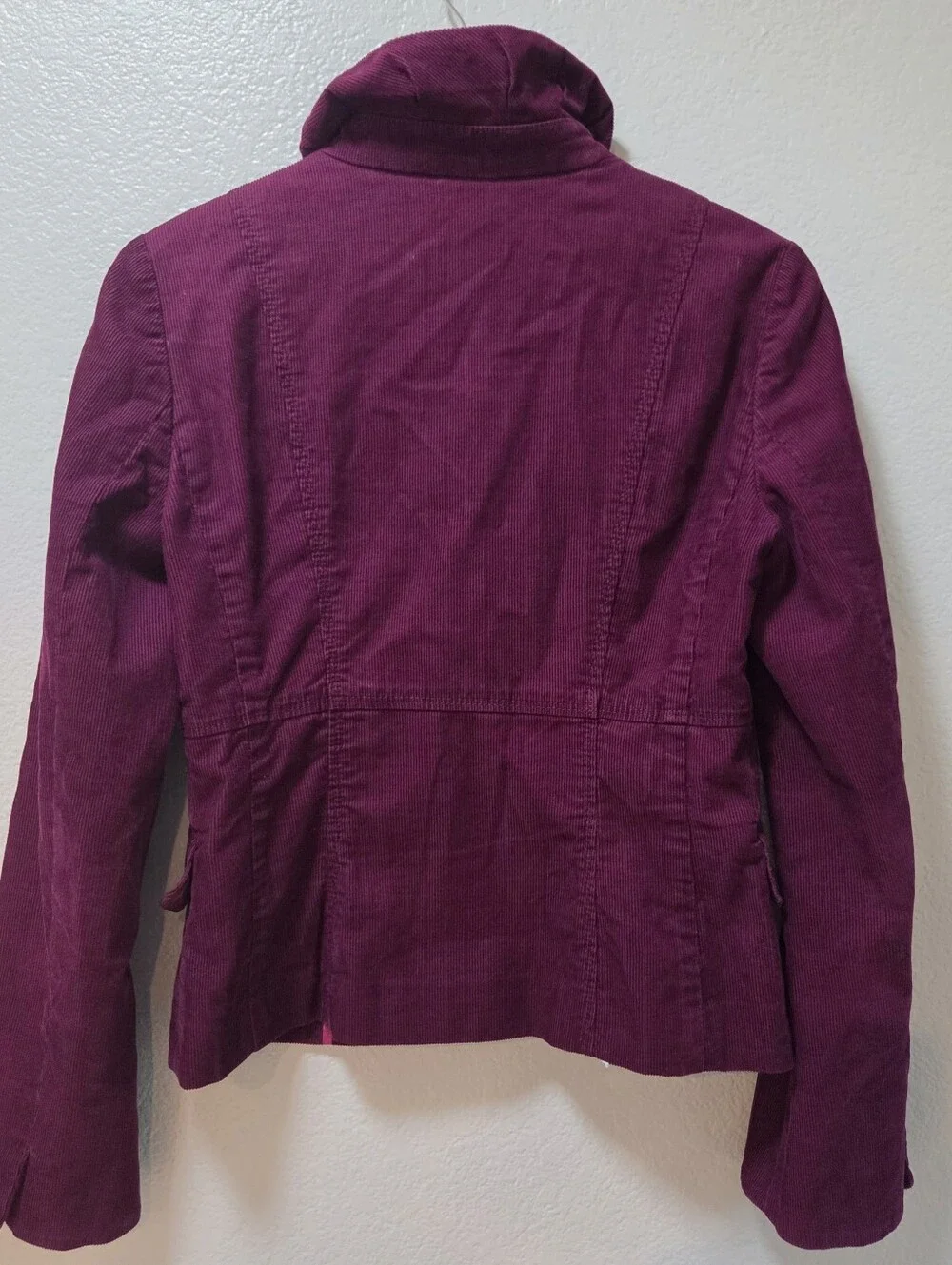 Vintage J.Crew Burgundy Corduroy Jacket Blazer Size 8 Dark Academia 90s
